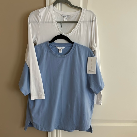 Athleta Tops - Athleta Essential V Neck top and Cropped blue top. Size M.